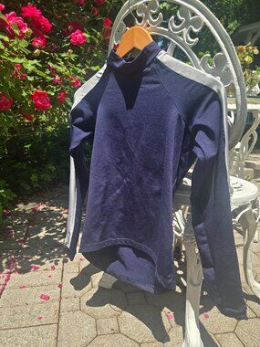 Navy and silver rowing rashgaurd